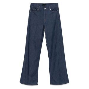 7 For All Mankind Blue Denim - Straight-Leg Jeans Women